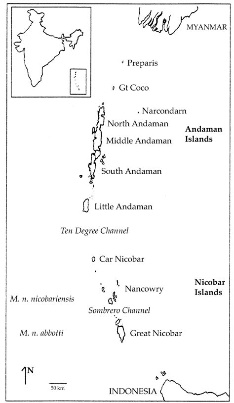 sombrero channel nicobar island.